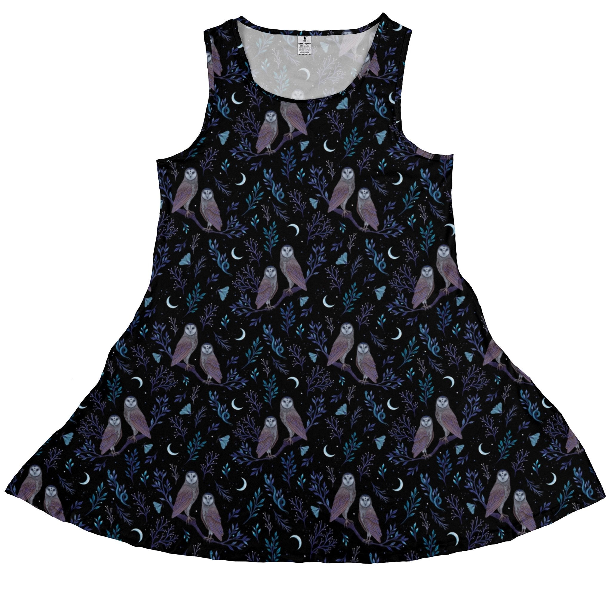 Episodic Owl Floral Dress Geek Nerd Design by Episodic lx - C outer space & astronaut print