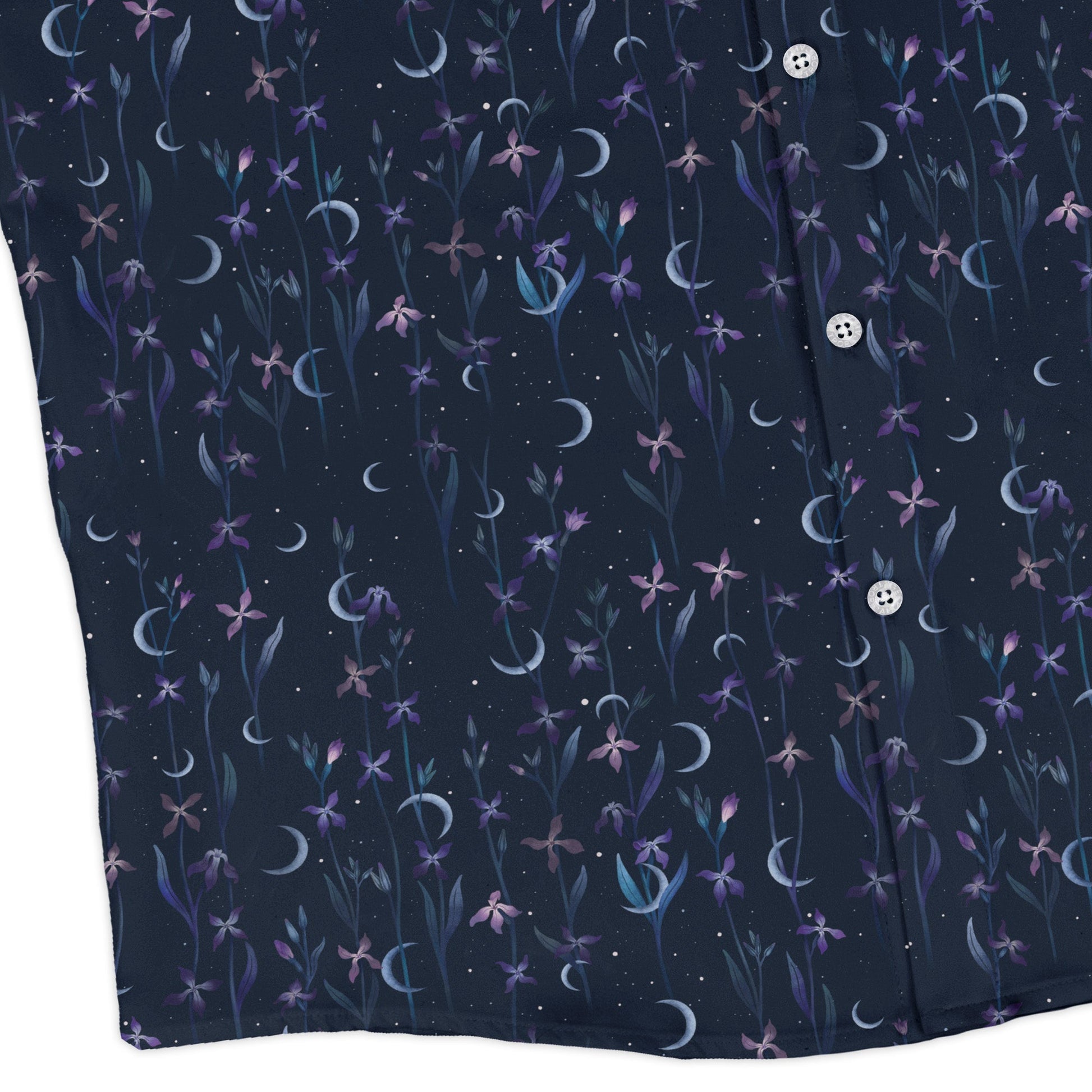 Episodic Scented Moonlight Long Sleeve Button Up Shirt Geek Nerd adult sizing Botany Print Design by Episodic