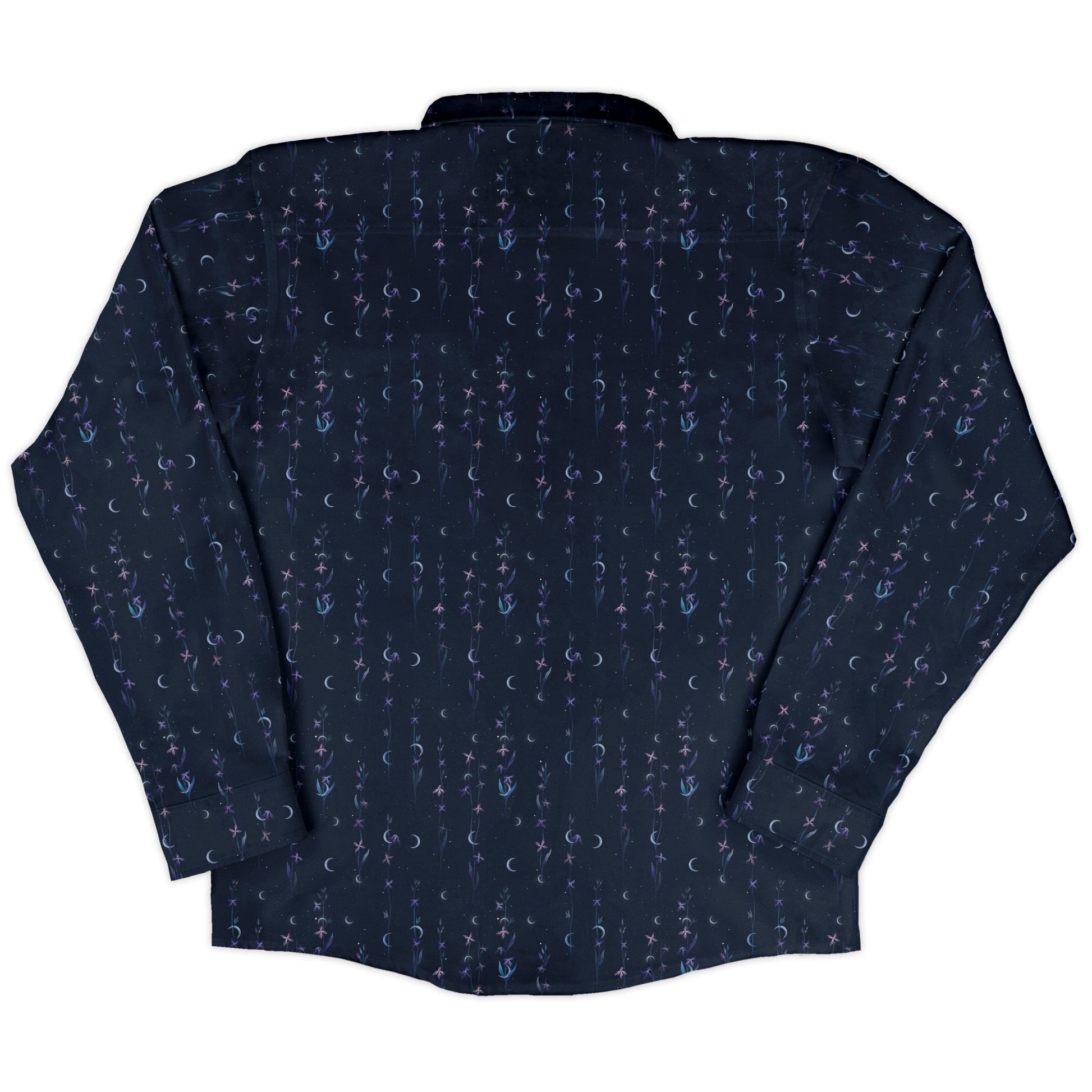 Episodic Scented Night Long Sleeve Button Up Shirt Geek Nerd adult sizing Botany Print Design by Episodic