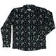 Episodic Serpent Garden Blue Long Sleeve Button Up Shirt Geek Nerd adult sizing Animal Patterns Botany Print