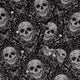 Episodic Skull Black White Long Sleeve Button Up Shirt Geek Nerd adult sizing Botany Print Design by Episodic