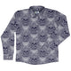 Episodic Skull Lavender Long Sleeve Button Up Shirt Geek Nerd adult sizing Botany Print Design by Episodic