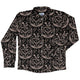 Episodic Thistle Home Black White Long Sleeve Button Up Shirt Geek Nerd adult sizing Botany Print Design by Episodic