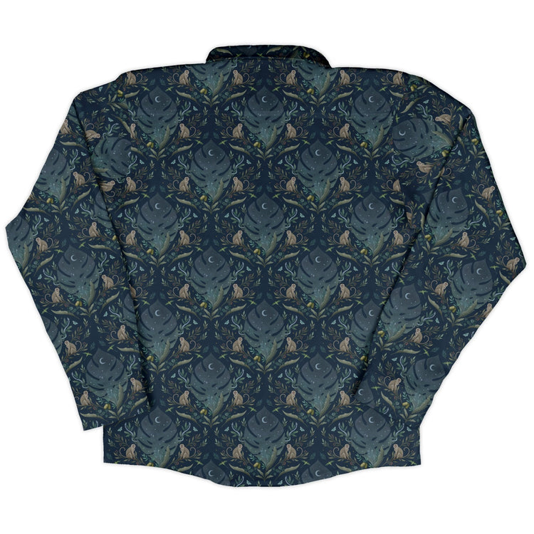 Episodic Tropical Monkey Long Sleeve Button Up Shirt Geek Nerd adult sizing Animal Patterns Botany Print