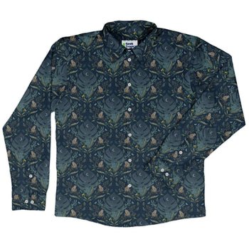 Episodic Tropical Monkey Long Sleeve Button Up Shirt Geek Nerd adult sizing Animal Patterns Botany Print
