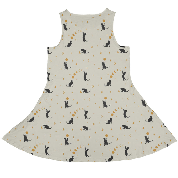Episodic Cat Catching The Moon Dress Geek Nerd Animal Patterns Design by Episodic lx - C
