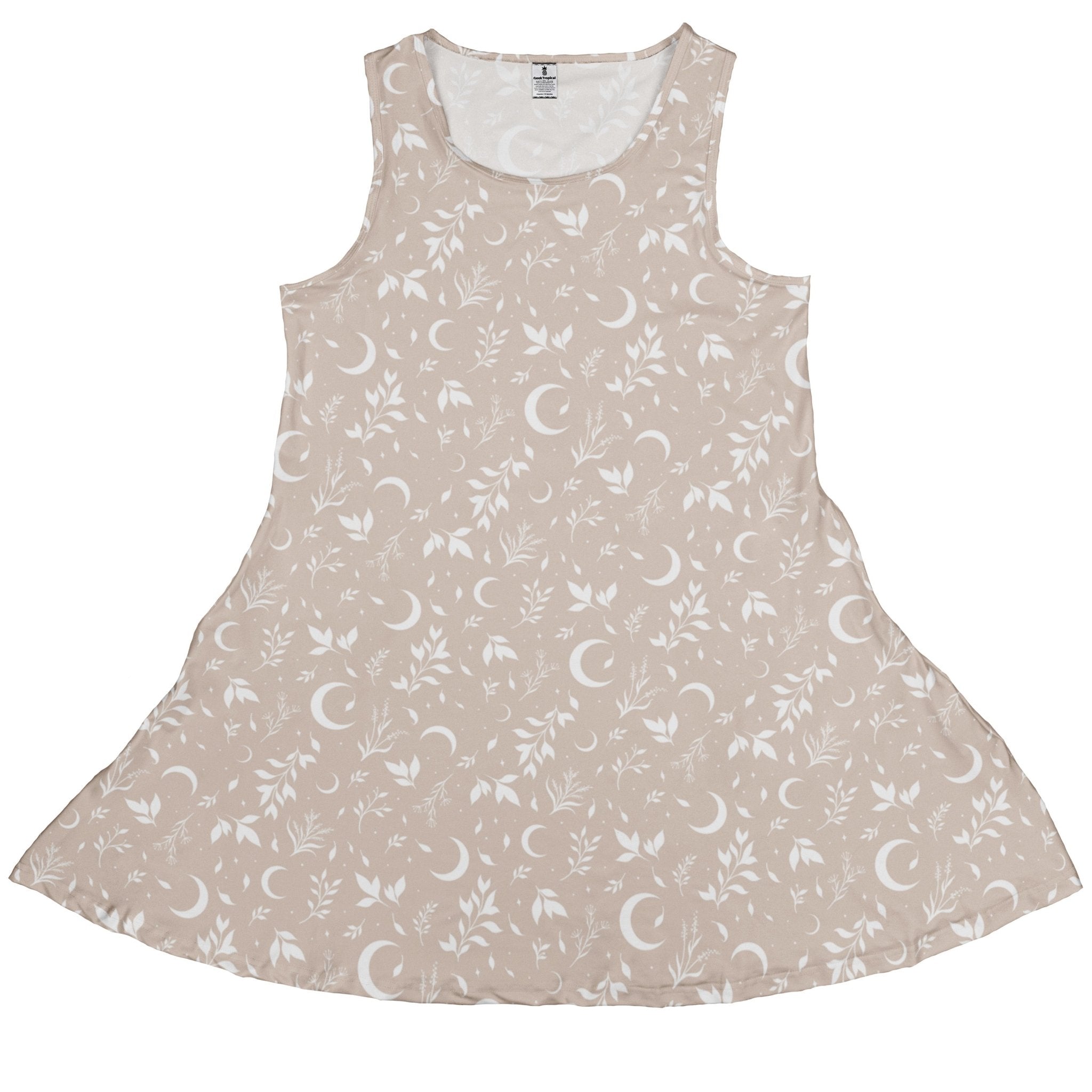 Episodic Crescent Moon Garden Biege Dress Geek Nerd Design by Episodic lx - C