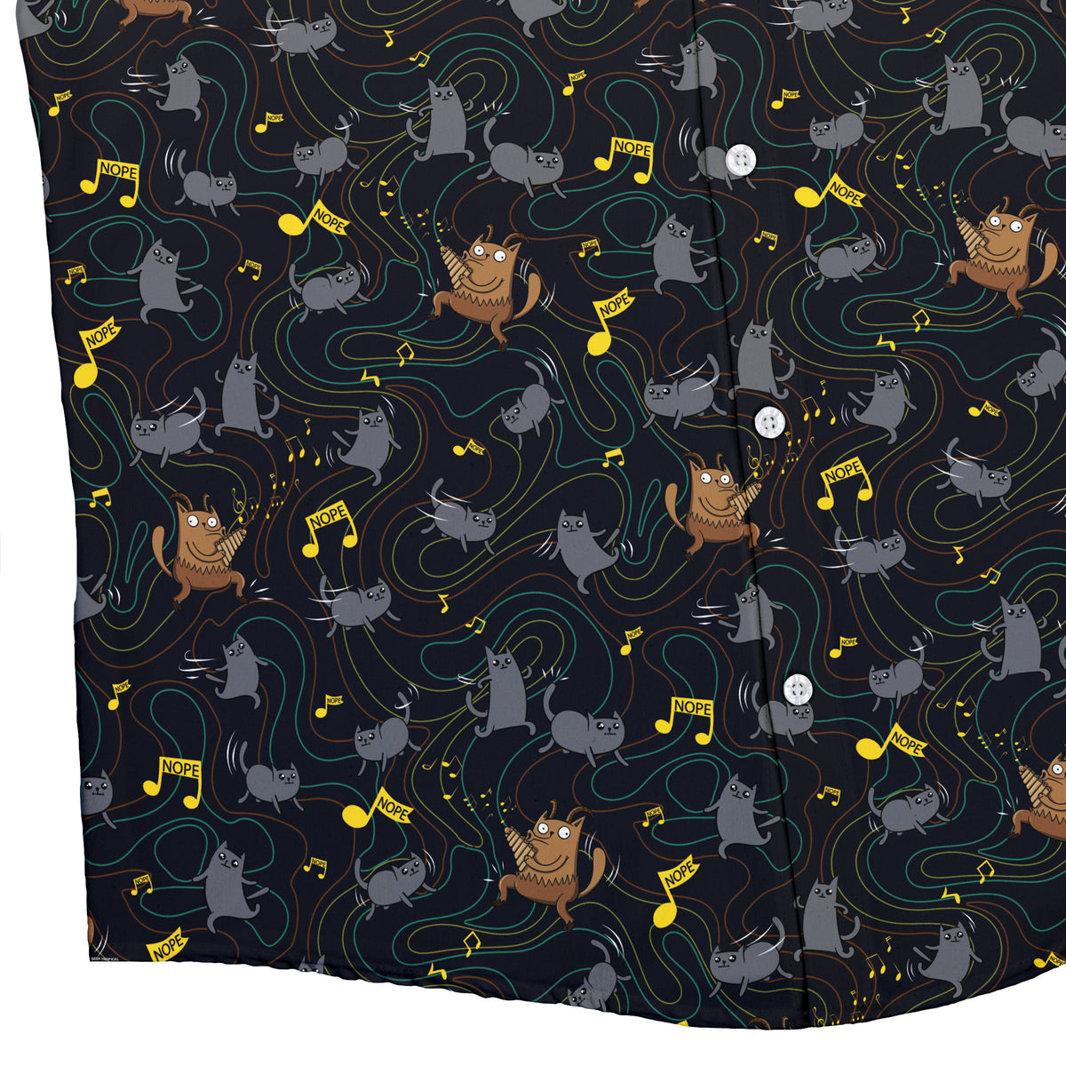 Exploding Kittens Cat Parade Button Up Shirt Bottom Corner