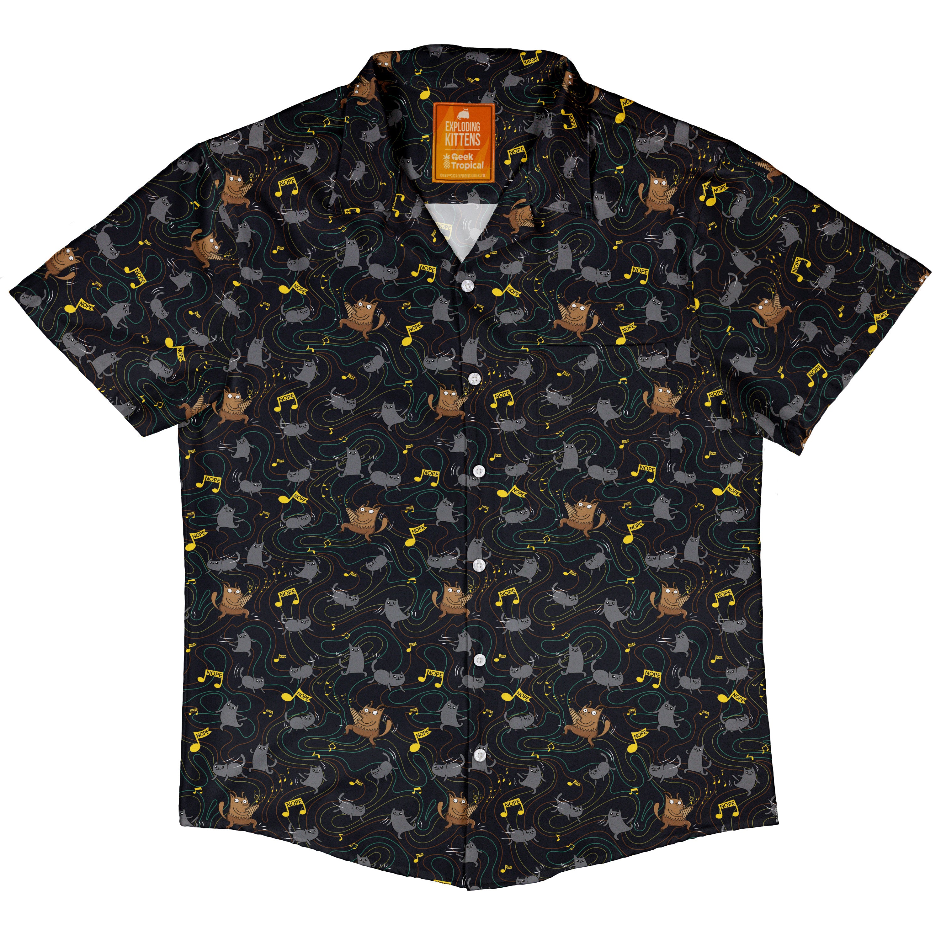 Exploding Kittens Cat Parade Button Up Shirt Hawaiian Front