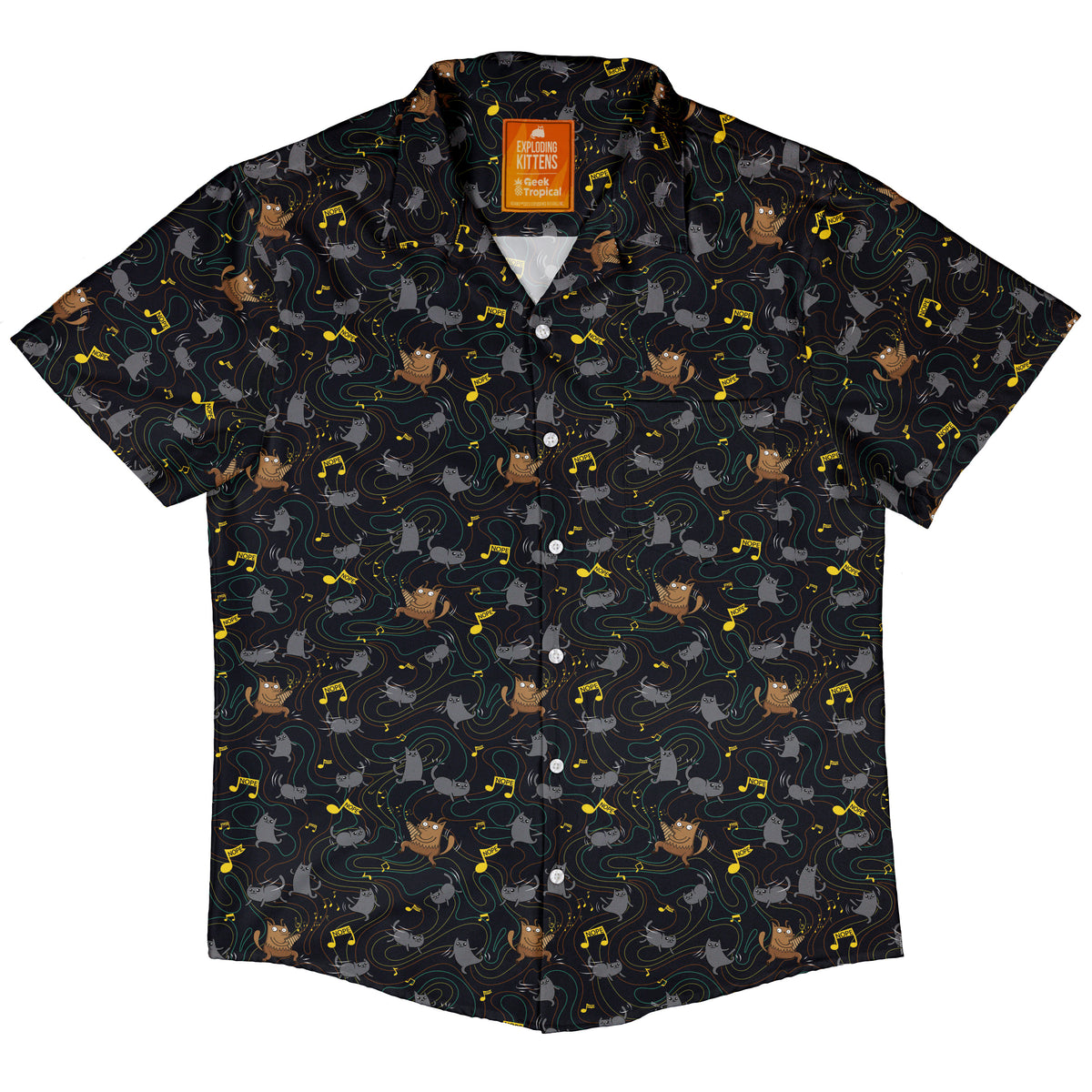 Exploding Kittens Cat Parade Button Up Shirt Hawaiian Front