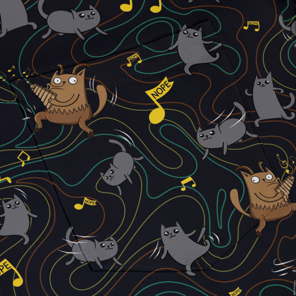Exploding Kittens Cat Parade Button Up Shirt Pocket