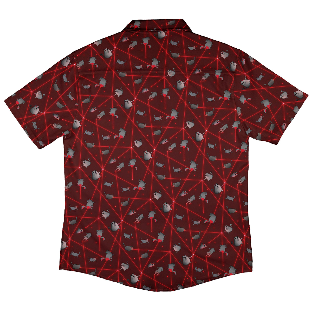 Exploding Kittens Laser Chase Button Up Shirt Back
