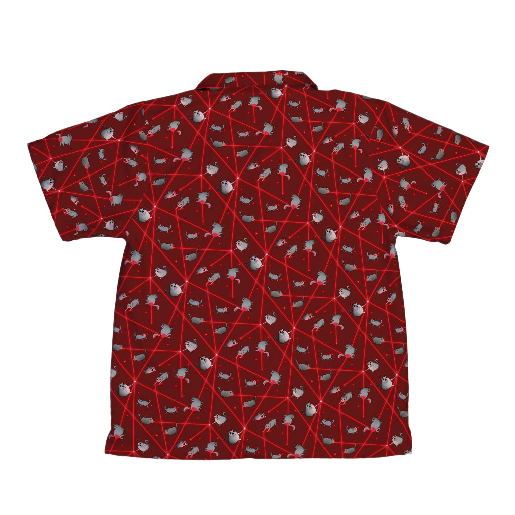 Exploding Kittens Laser Chase Youth Hawaiian Shirt Back
