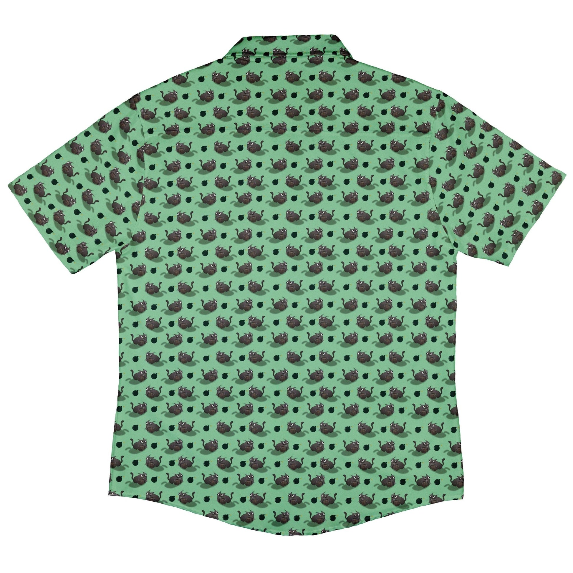 Exploding Kittens Bomber Cats Button Up Shirt - adult sizing - Animal Patterns - board game print