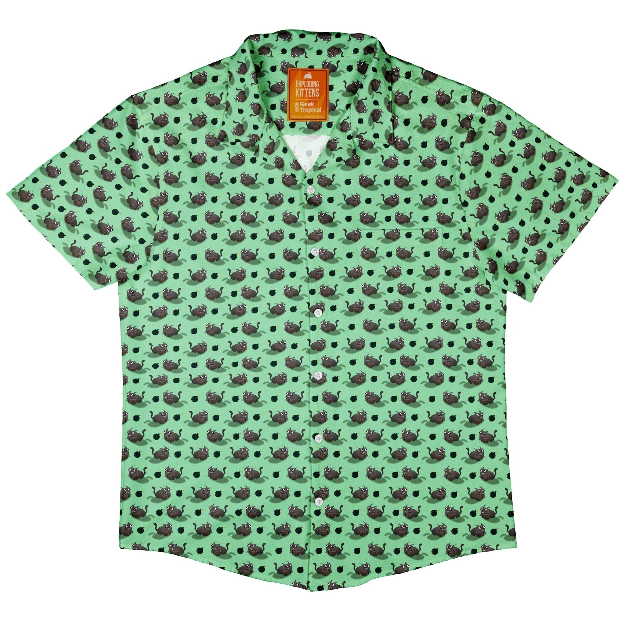 Exploding Kittens Bomber Cats Button Up Shirt | Geek Tropical