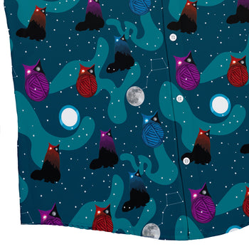 Exploding Kittens Day and Night Sky Cats Button Up Shirt - adult sizing - Animal Patterns - board game print