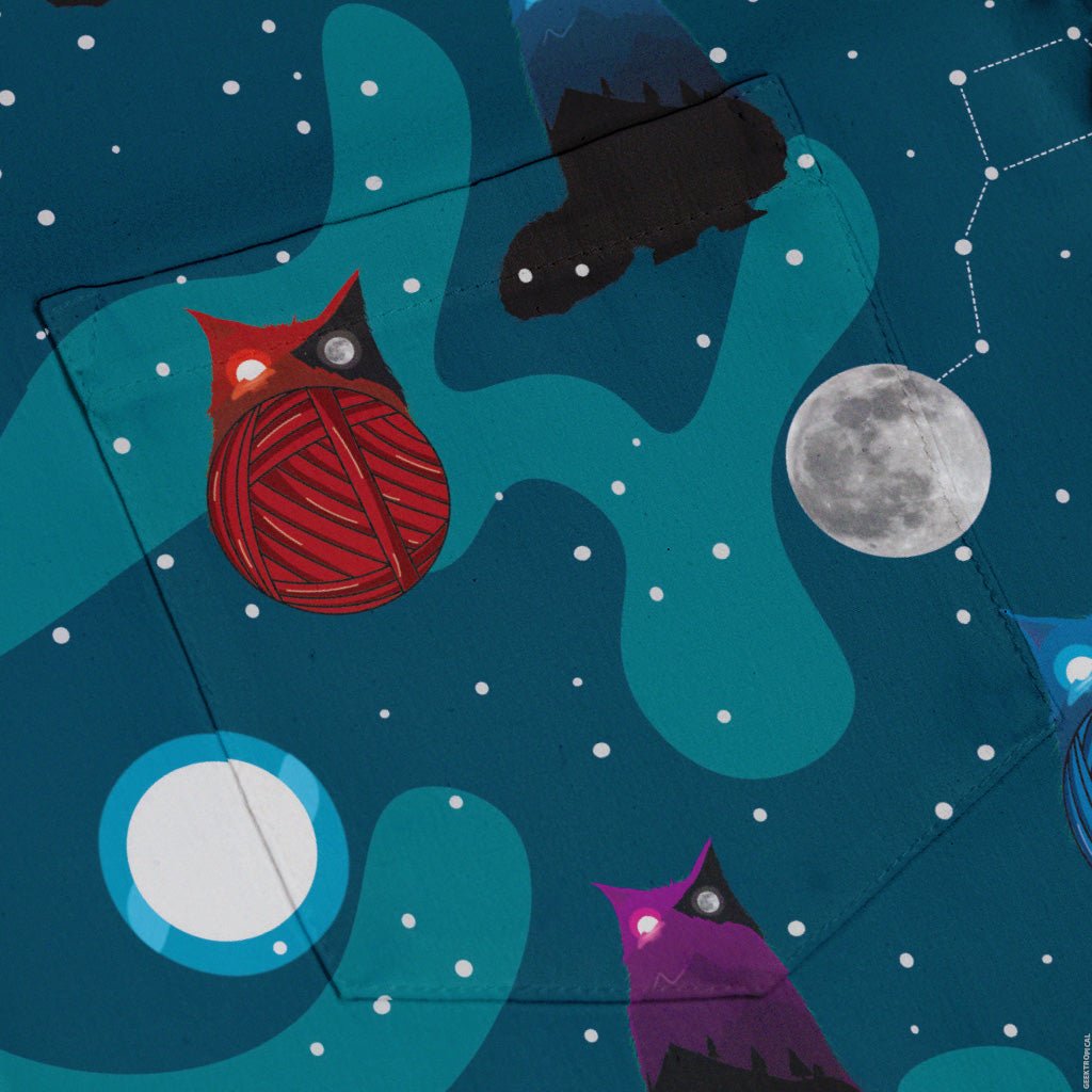 Exploding Kittens Day and Night Sky Cats Button Up Shirt | Geek Tropical