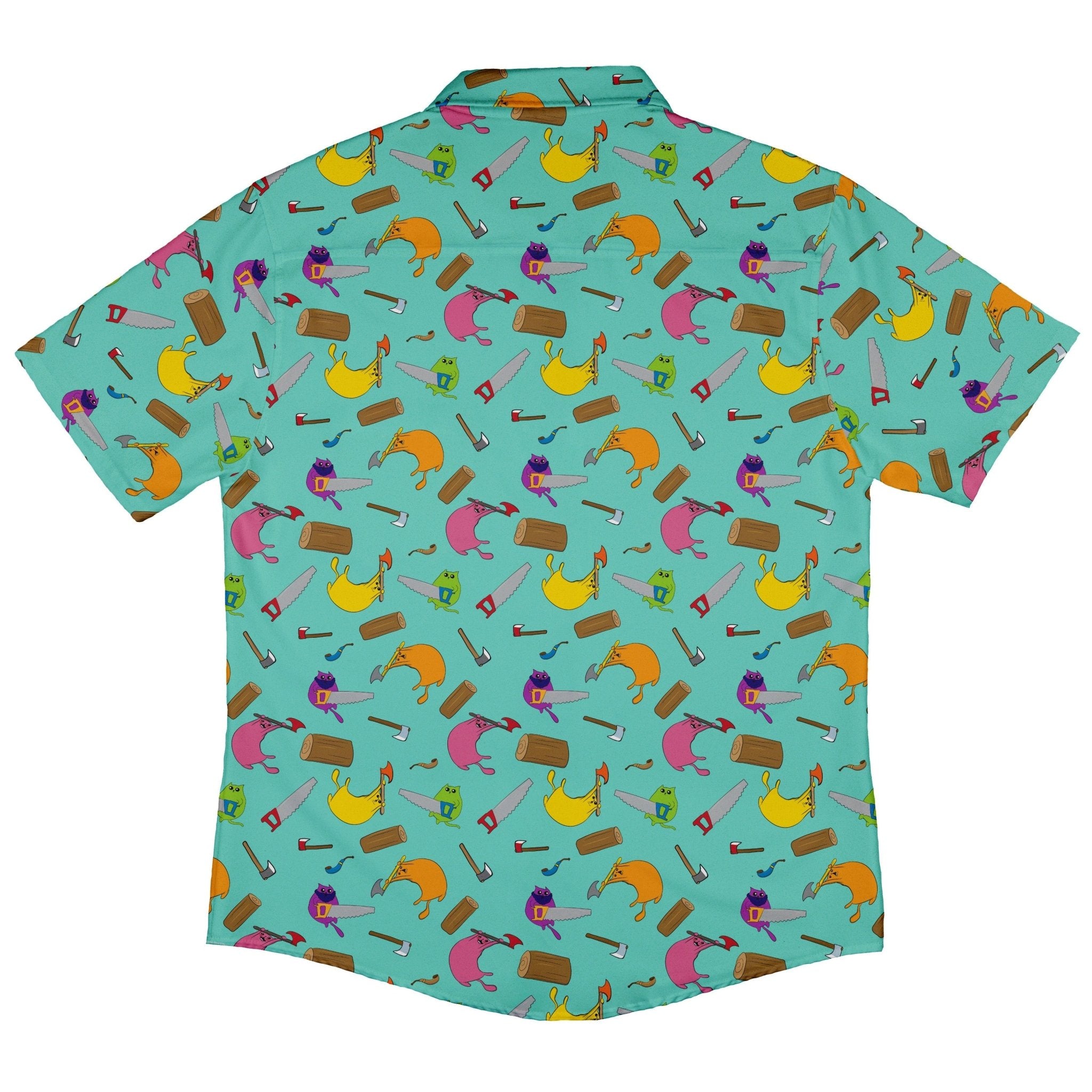 Exploding Kittens Lumber Cats Summer Button Up Shirt | Geek Tropical