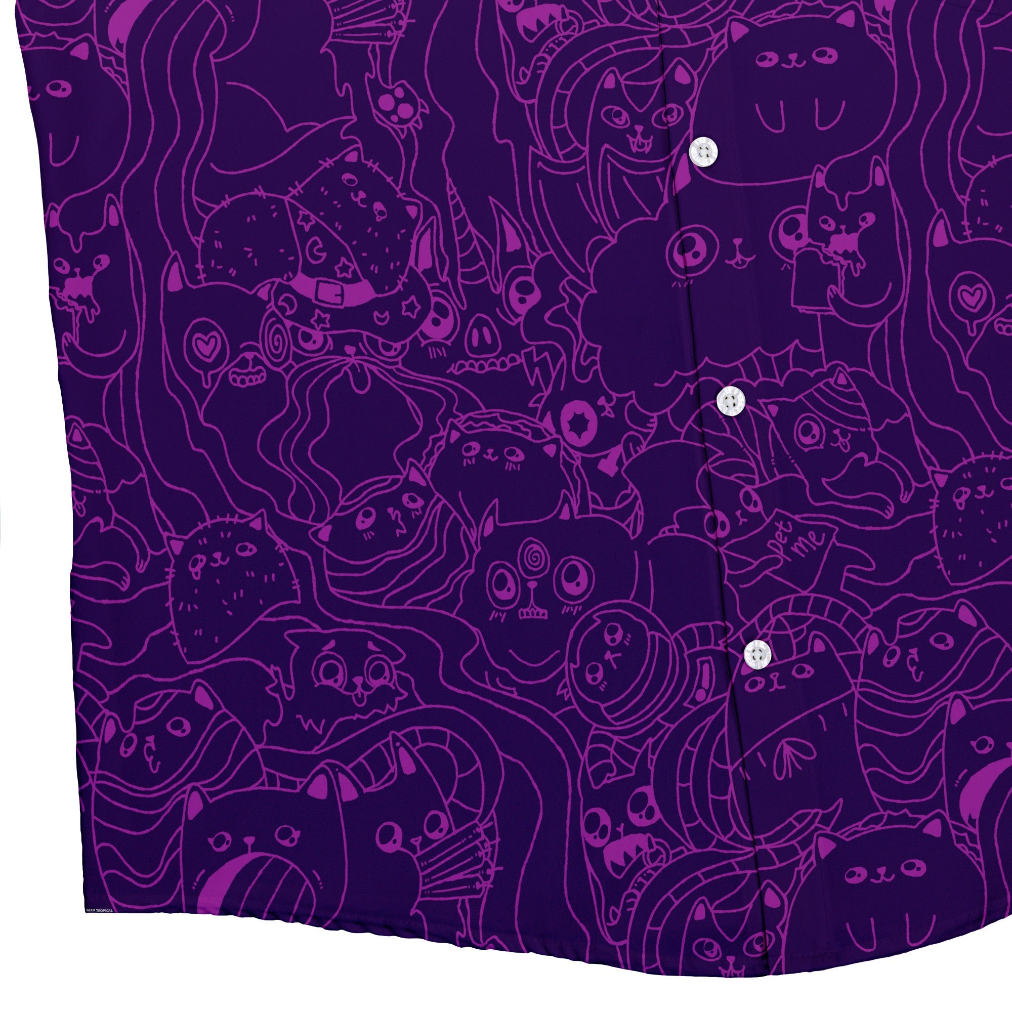 Exploding Kittens Mashup Purple Button Up Shirt | Geek Tropical