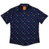 Exploding Kittens Pixel Cats Dark Blue Button Up Shirt - adult sizing - Animal Patterns - board game print