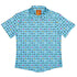 Exploding Kittens Pixel Cats Sky Blue Button Up Shirt - adult sizing - Animal Patterns - board game print