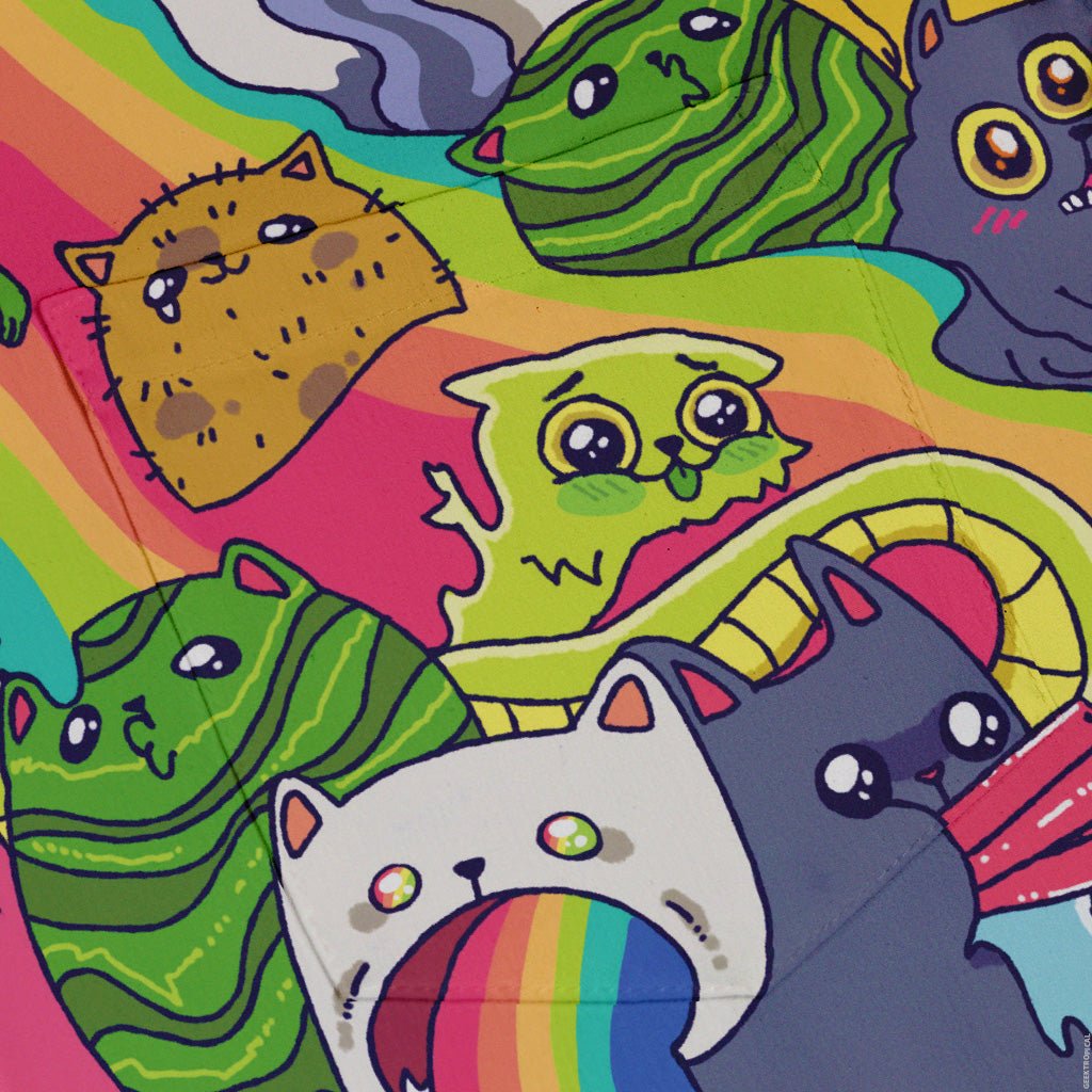 Exploding Kittens Rainbow Explosion Button Up Shirt | Geek Tropical