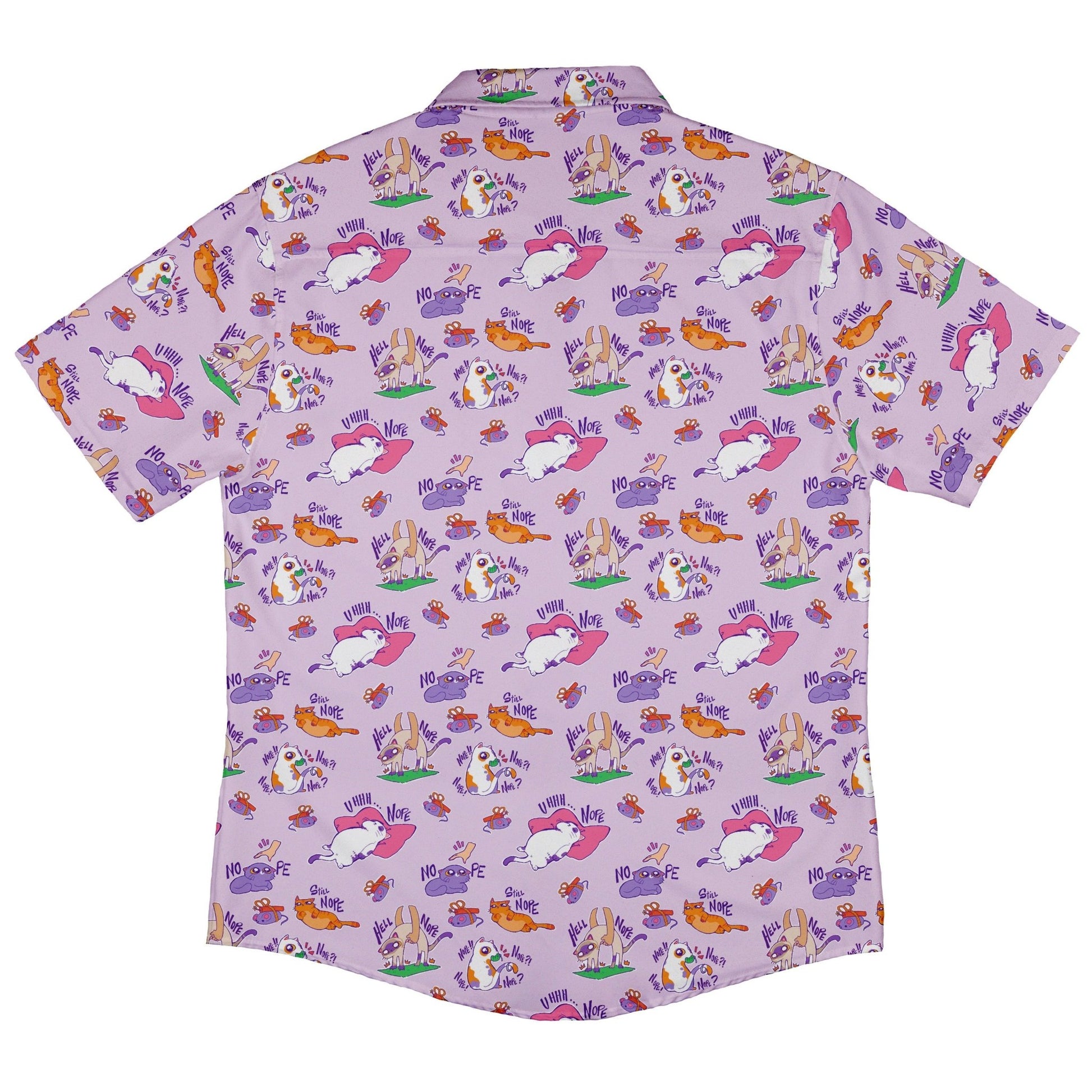 Exploding Kittens Sassy Nope Button Up Shirt - adult sizing - Animal Patterns - board game print