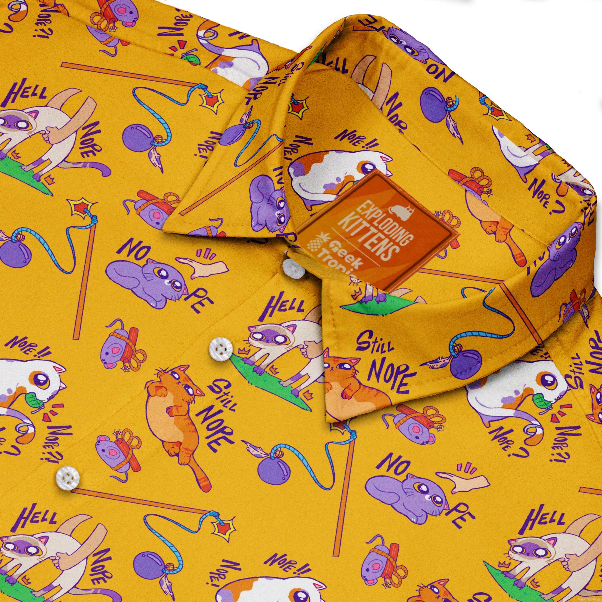 Exploding Kittens Still Nope Button Up Shirt | Geek Tropical