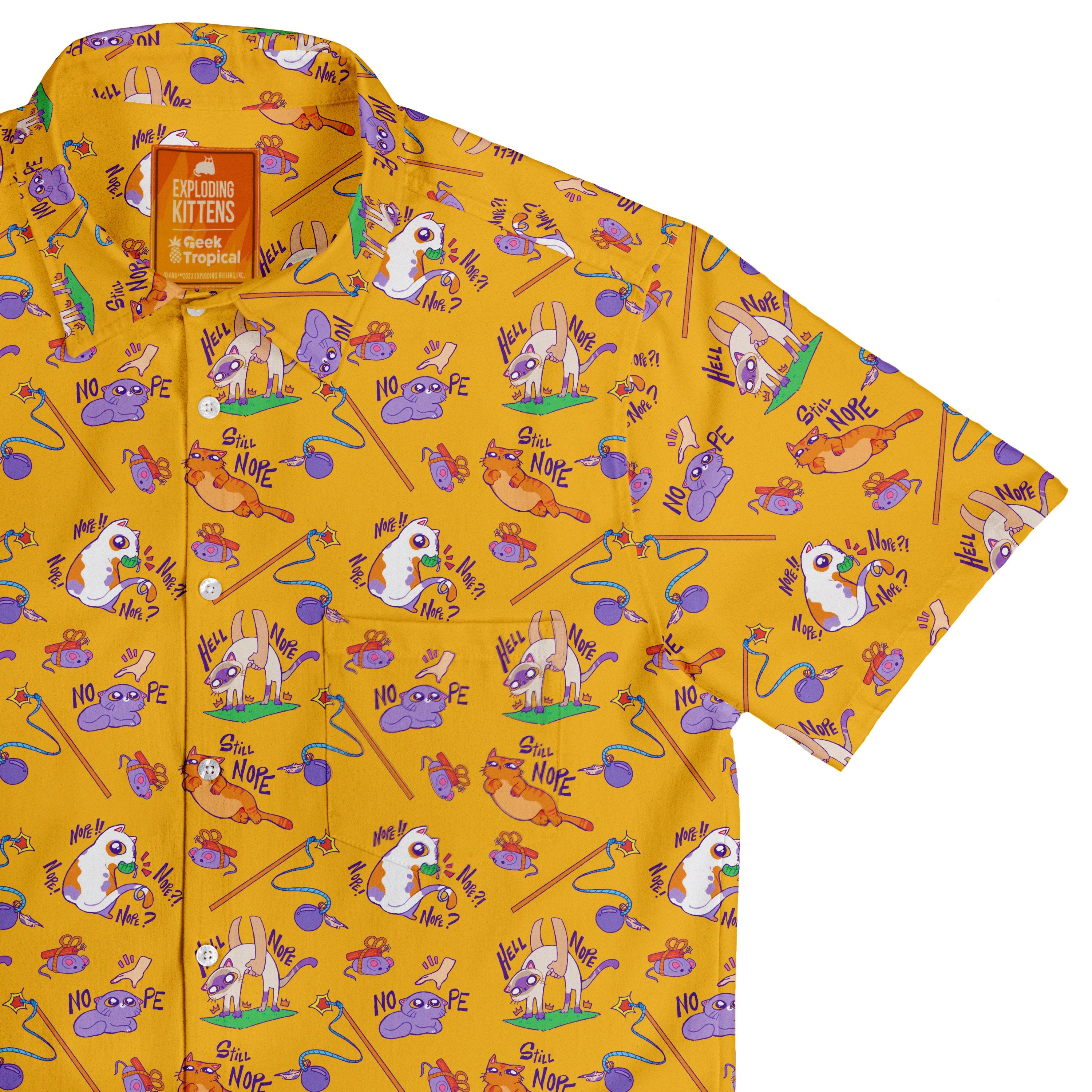 Exploding Kittens Still Nope Button Up Shirt | Geek Tropical