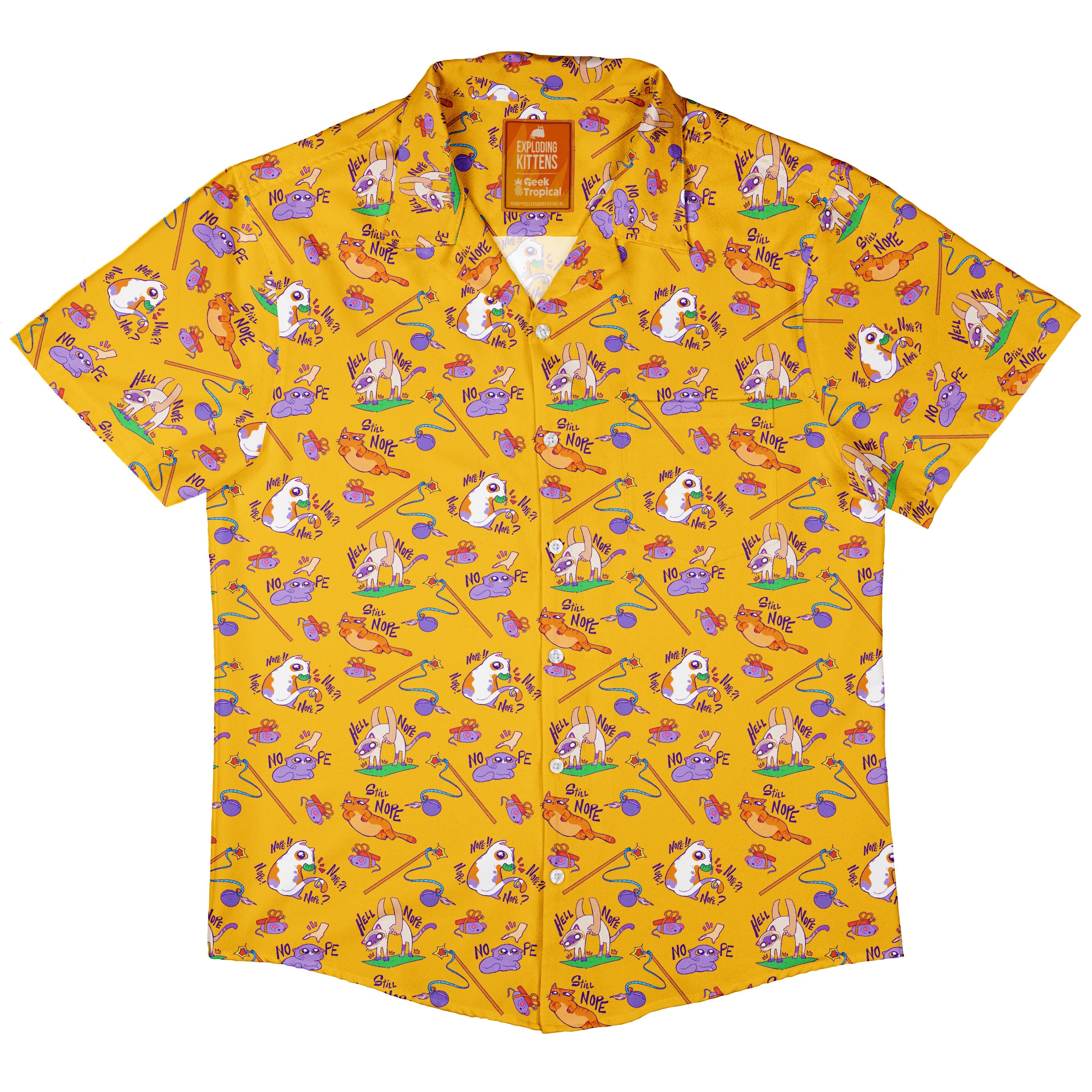 Exploding Kittens Still Nope Button Up Shirt | Geek Tropical
