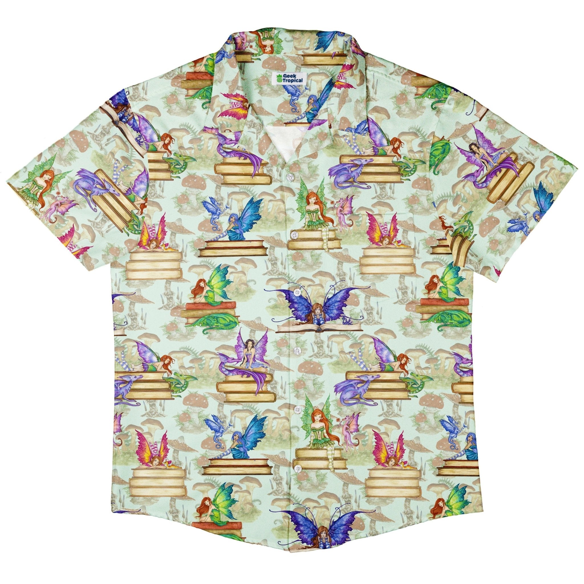 Fairy Tales Button Up Shirt - adult sizing - Book Prints - Design by Amy Brown