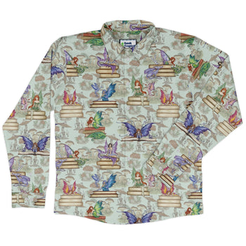 Fairy Tales Long Sleeve Button Up Shirt Geek Nerd adult sizing Book Prints Design by Amy Brown