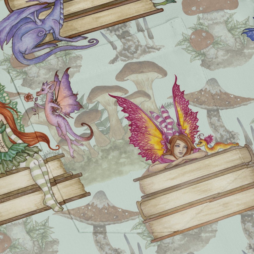 Fairy Tales Long Sleeve Button Up Shirt Geek Nerd adult sizing Book Prints Design by Amy Brown