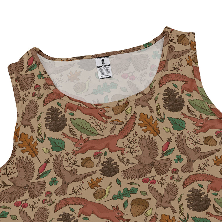 Fall Squirrel Dress Geek Nerd animal patterns botany print Design by Julie Kitzes
