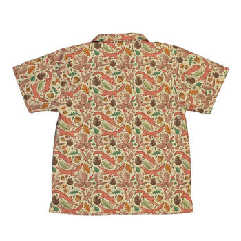 Fall Squirrel Youth Hawaiian Shirt Geek Nerd animal patterns botany print Design by Julie Kitzes