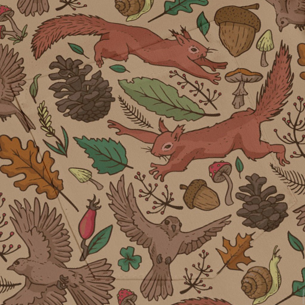 Fall Squirrel Long Sleeve Button Up Shirt Geek Nerd adult sizing animal patterns botany print