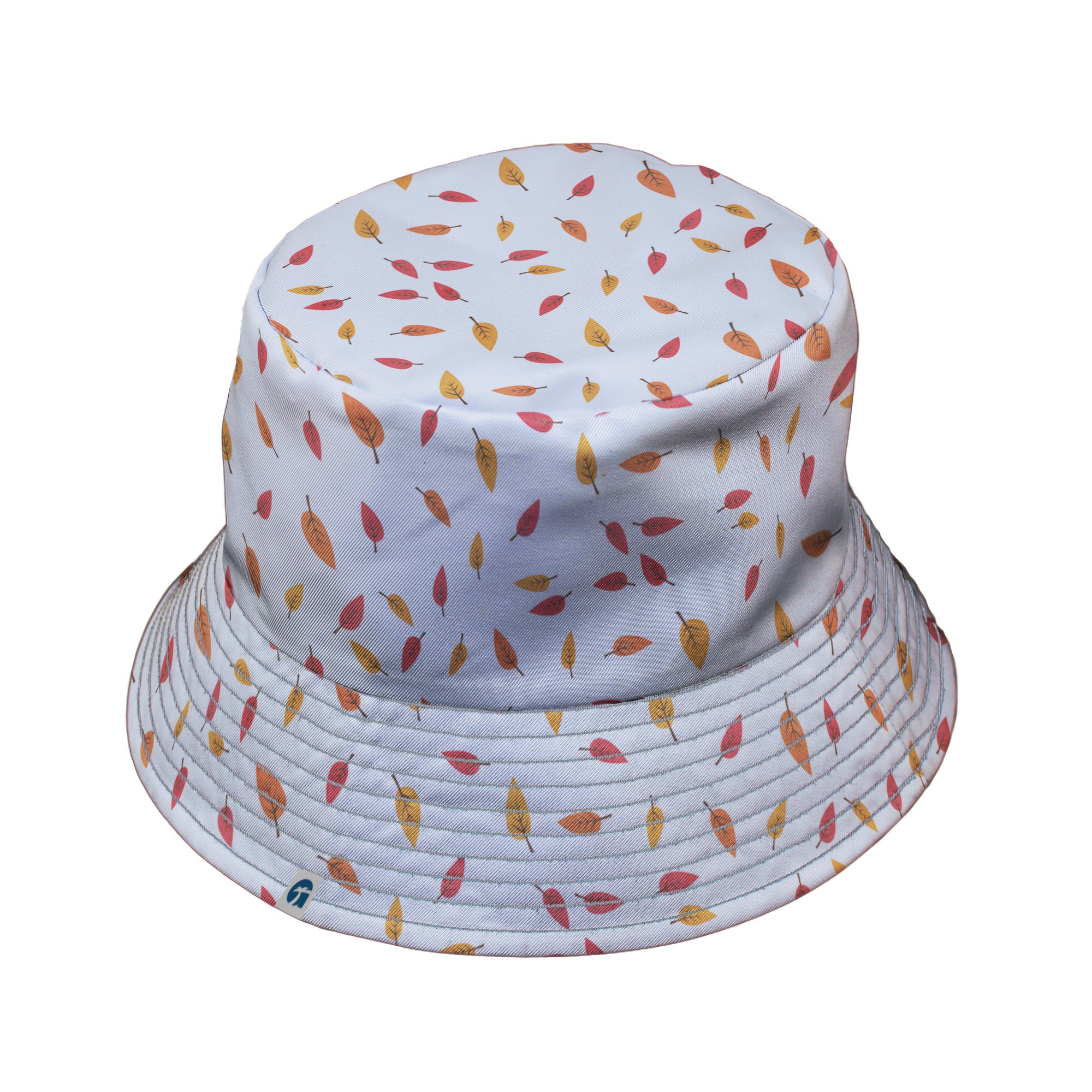Falling Leaves Autumn Bucket Hat Gray Stitching