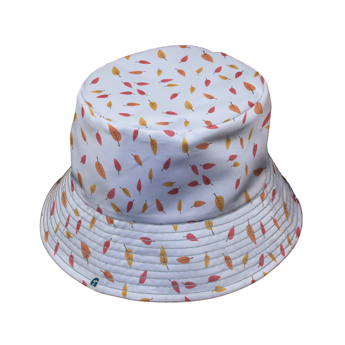 Falling Leaves Autumn Bucket Hat Gray Stitching
