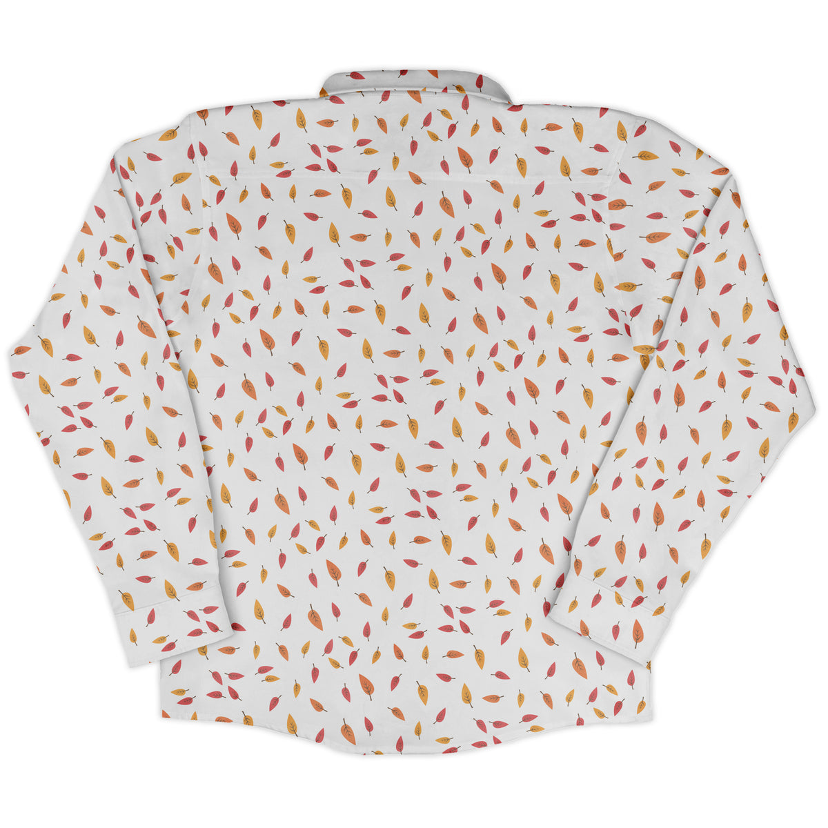 Falling Leaves Autumn Long Sleeve Button Up Shirt back
