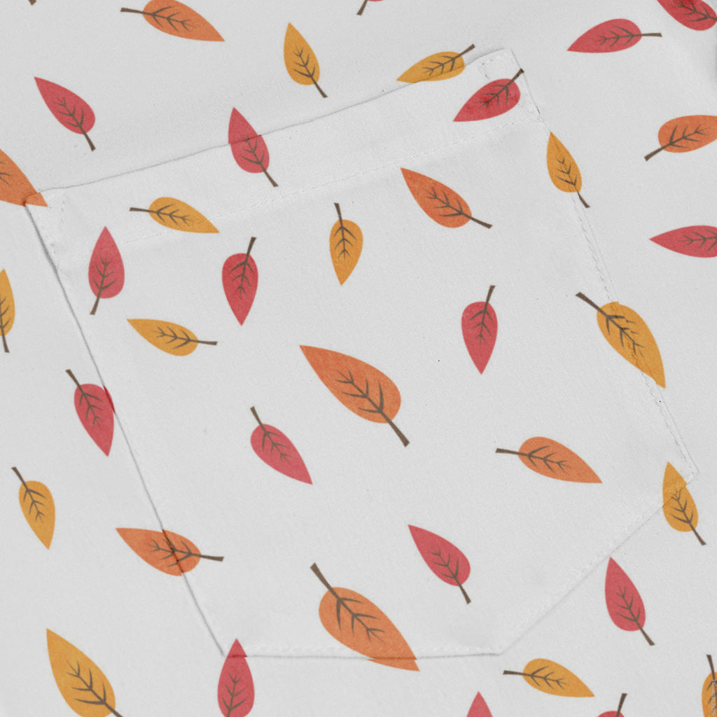 Falling Leaves Autumn Long Sleeve Button Up Shirt pocket