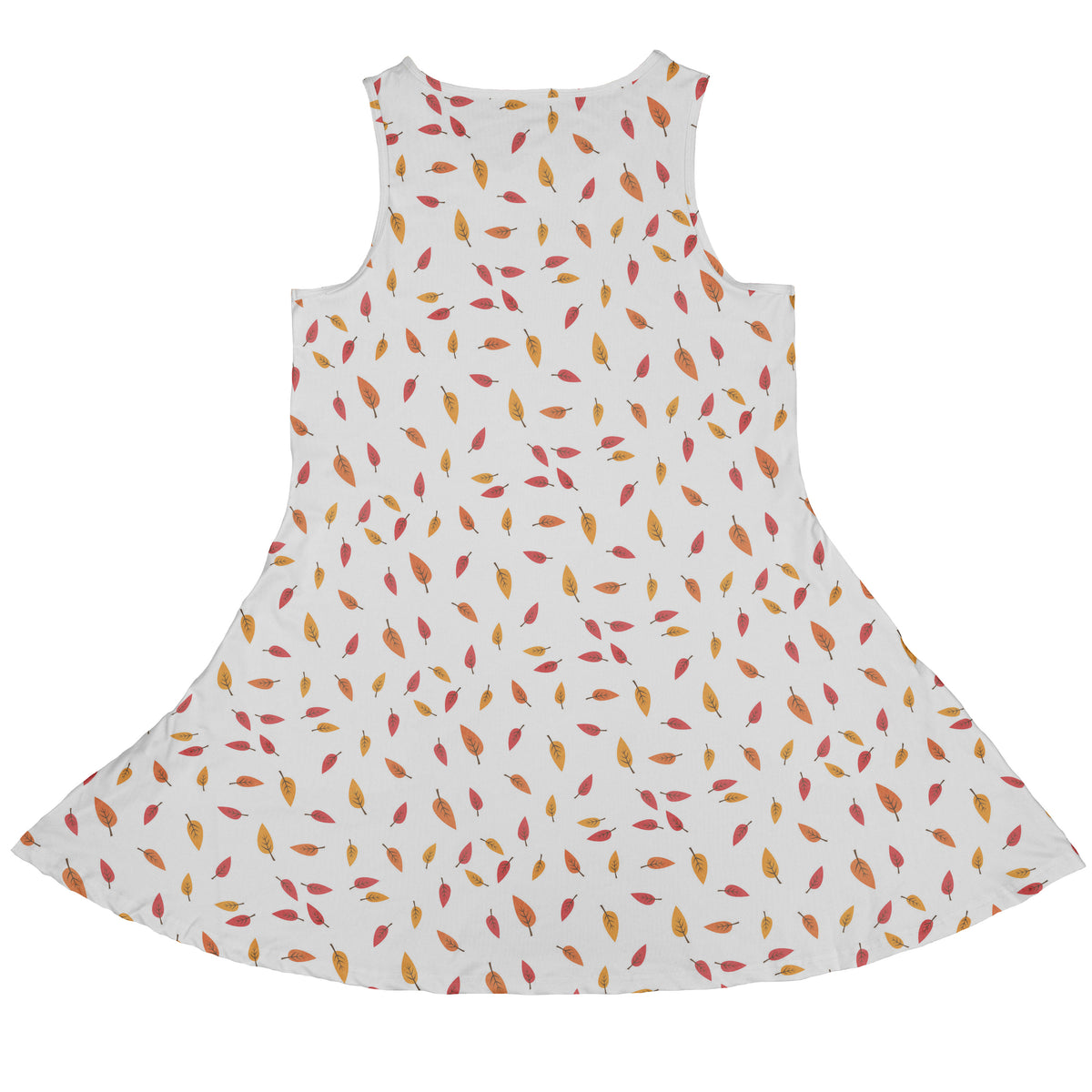 Falling Leaves Autumn Sleeveless Dress back
