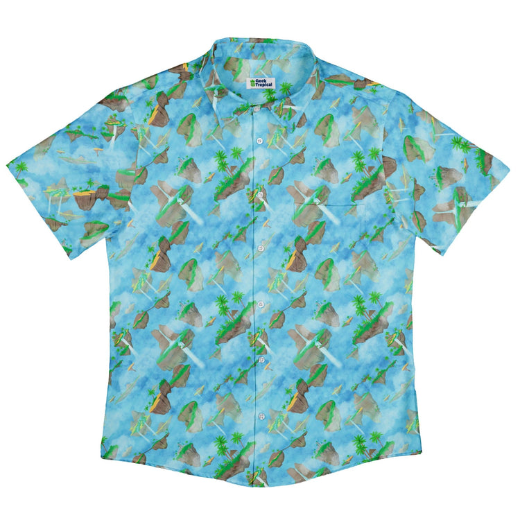 Fantasy Floating Isles Dnd Button Up Shirt - adult sizing - Designs by Nathan - Fantasy Prints