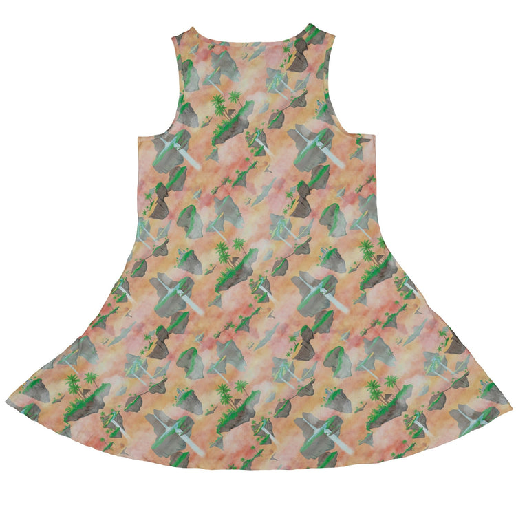 Fantasy Floating Isles Sunset Dnd Dress Geek Nerd Designs by Nathan Fantasy Prints lx - C