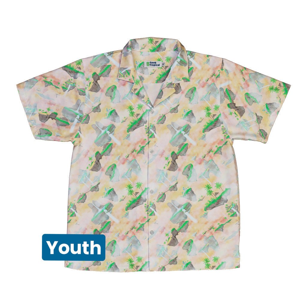 Fantasy Floating Isles Sunset Dnd Youth Hawaiian Shirt - Designs by Nathan - Fantasy Prints - Q3
