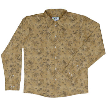 Fantasy Paper World Map Dnd Long Sleeve Button Up Shirt Geek Nerd adult sizing Designs by Nathan dnd & rpg print
