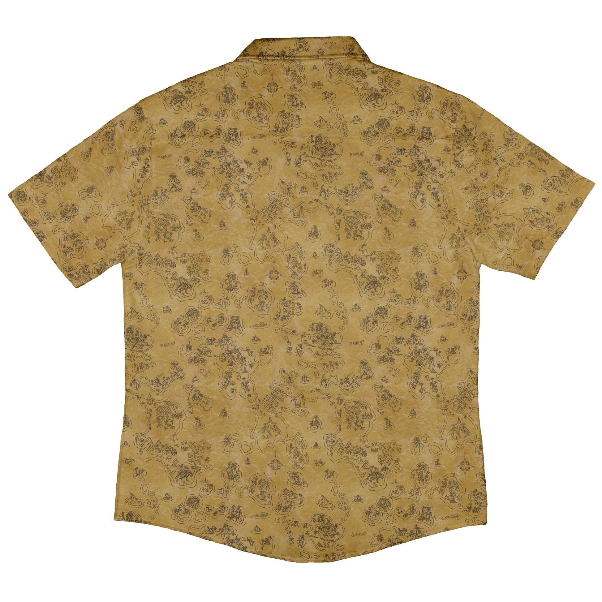 Fantasy Paper World Map Dnd Button Up Shirt - adult sizing - Designs by Nathan - Fantasy Prints