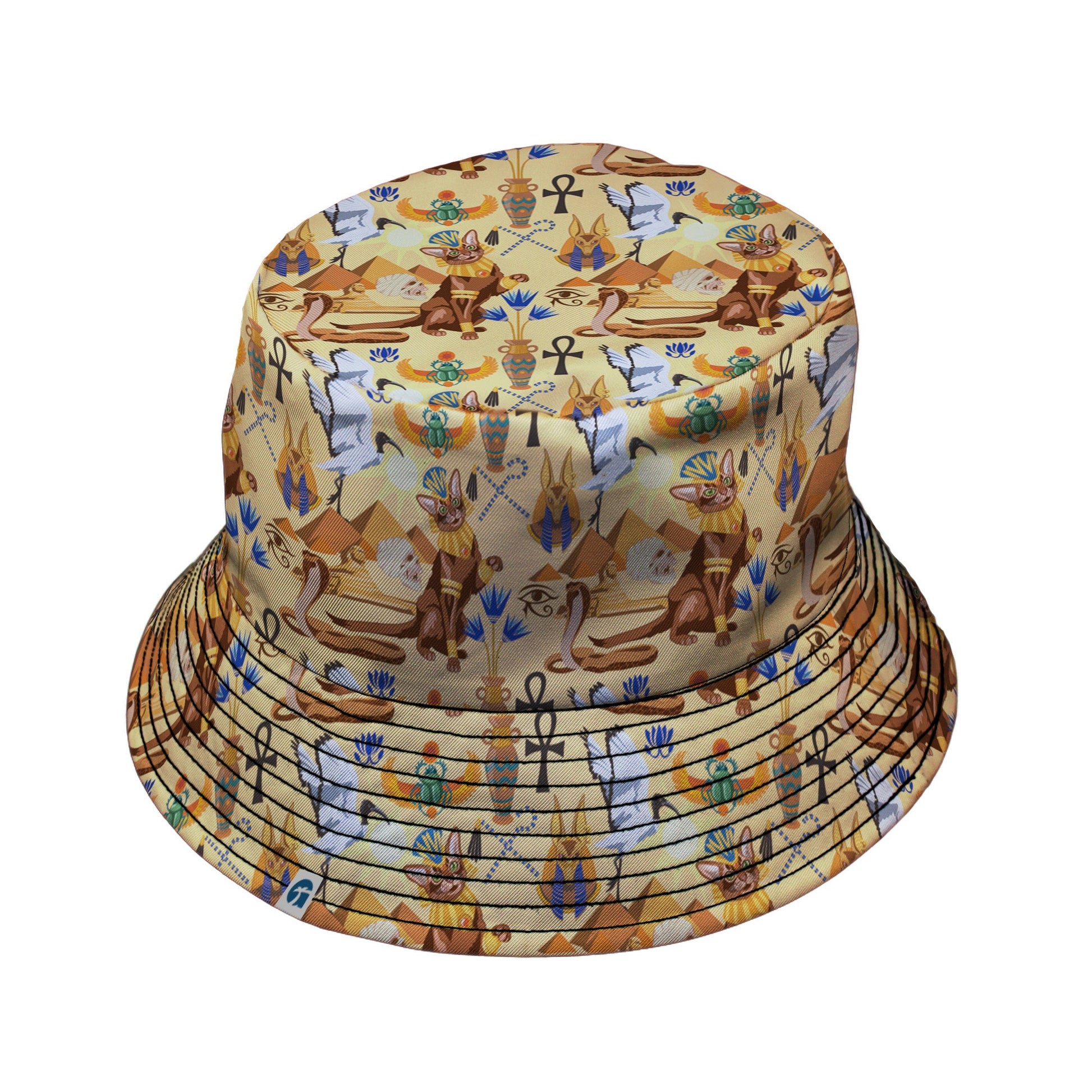 Feline of the Nile Bucket Hat Geek Nerd 0925 Animal Patterns Design by Julie Kitzes