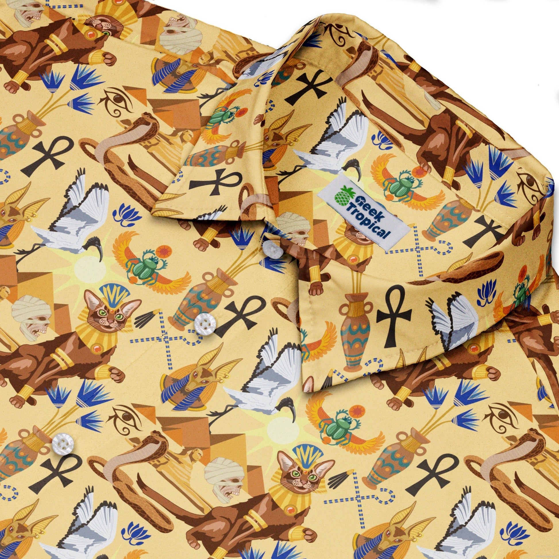 Feline of the Nile Button Up Shirt Geek Nerd 0925 adult sizing All Adult Button Up Shirts