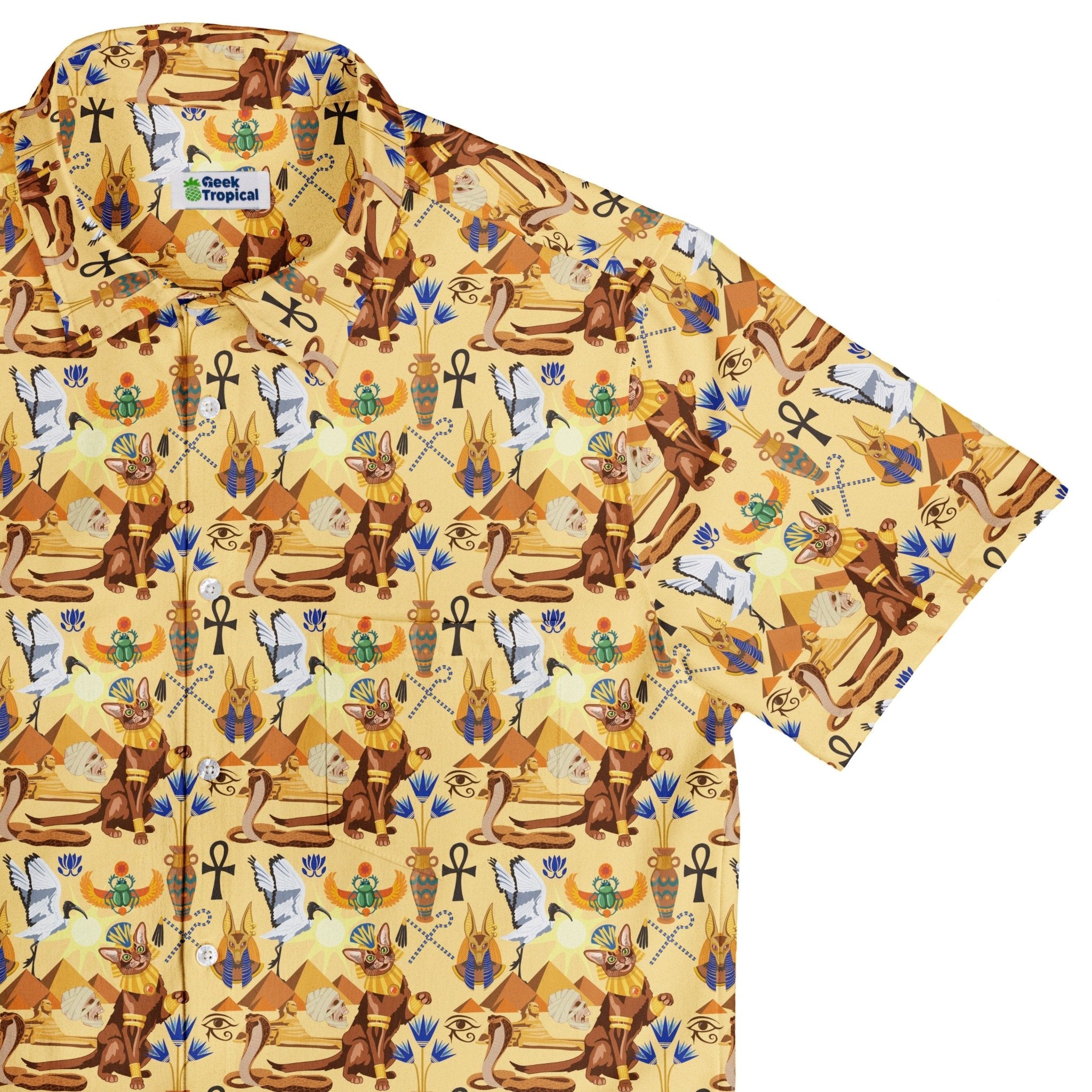 Feline of the Nile Button Up Shirt Geek Nerd 0925 adult sizing All Adult Button Up Shirts