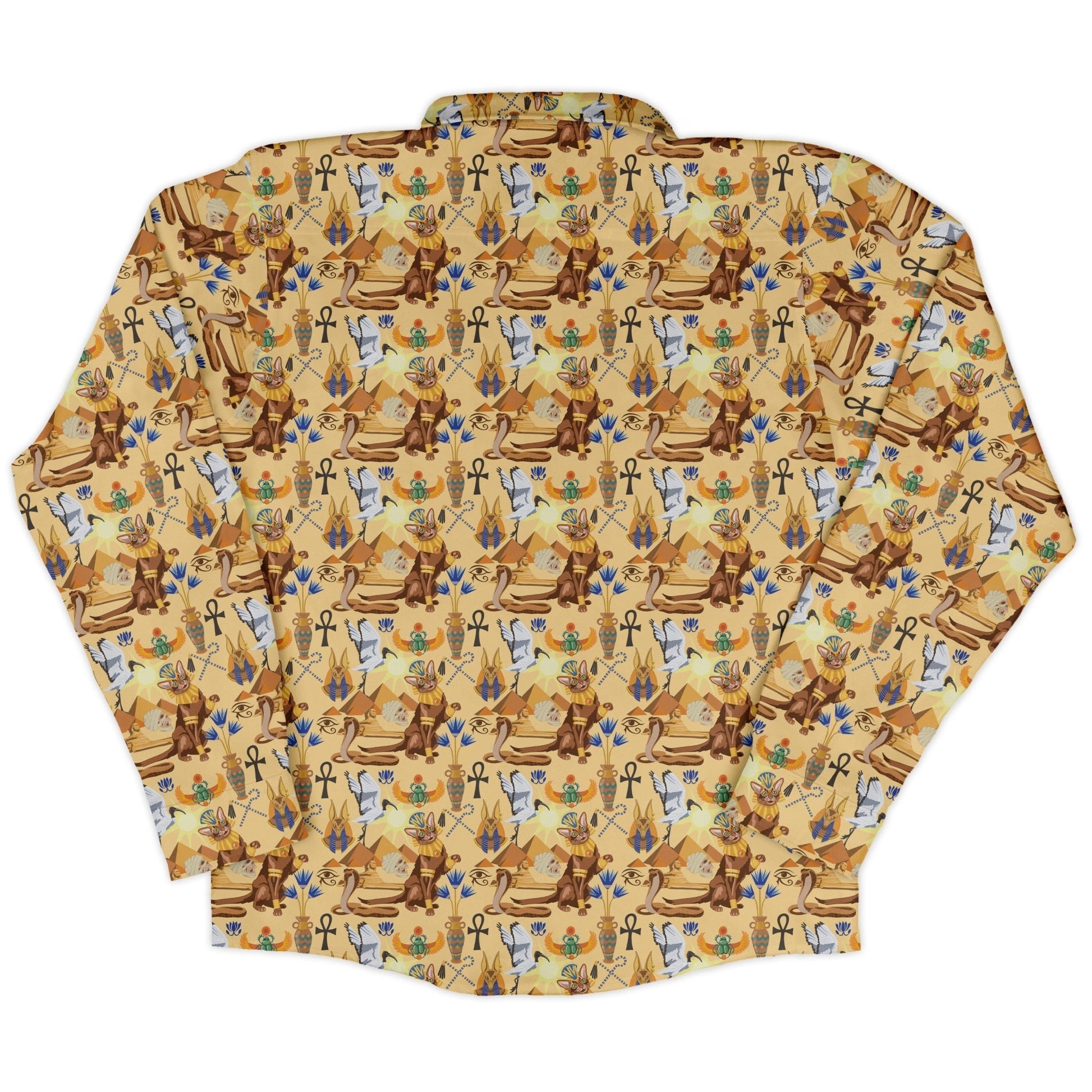 Feline of the Nile Long Sleeve Button Up Shirt Geek Nerd 0925 adult sizing All Adult Button Up Shirts